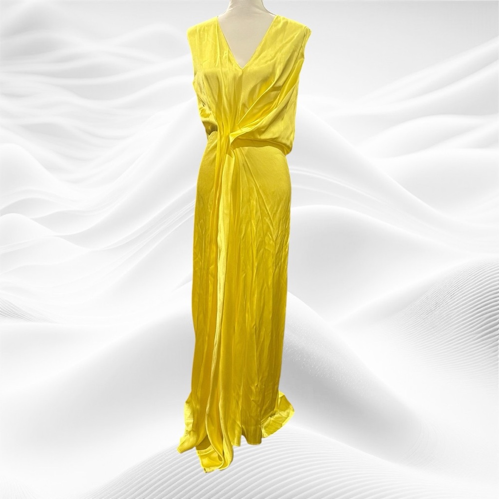 Alysi Chocolat Abitp Liquid Satin Limone Yellow size US 6‎ IT 44 Long